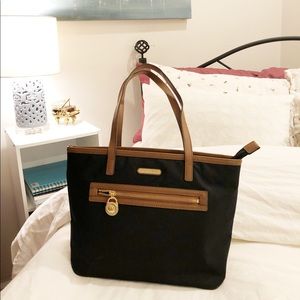 New Nylon Black and Brown Michael Kors Tote Bag